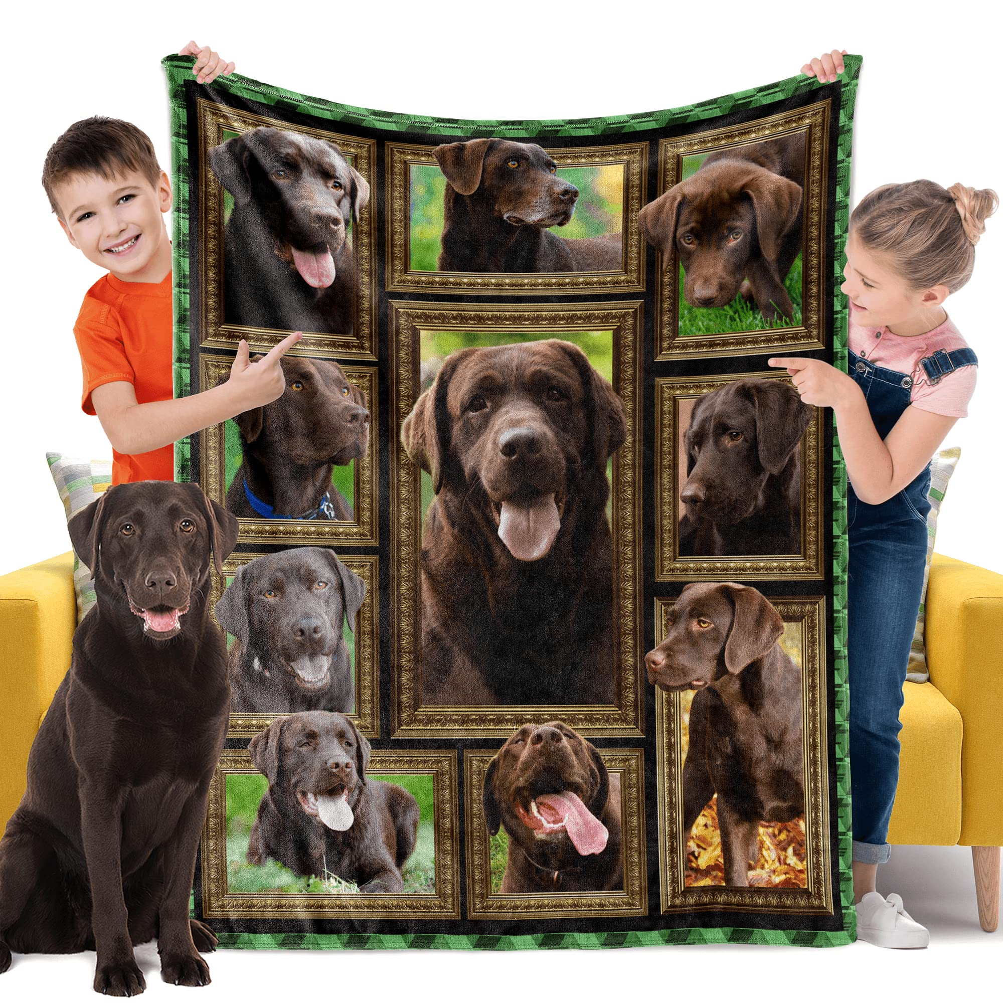 Chocolate Labrador Blanket For Kids Boys Girls, Chocolate Lab Gifts For Dog Lover, 40' X 50' Toddler Baby Blankets And Throws